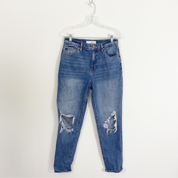 Kancan Buckle 27/7‎ Ultra High Rise Cuffed Mom Jeans Distressed - Picture 2 of 13